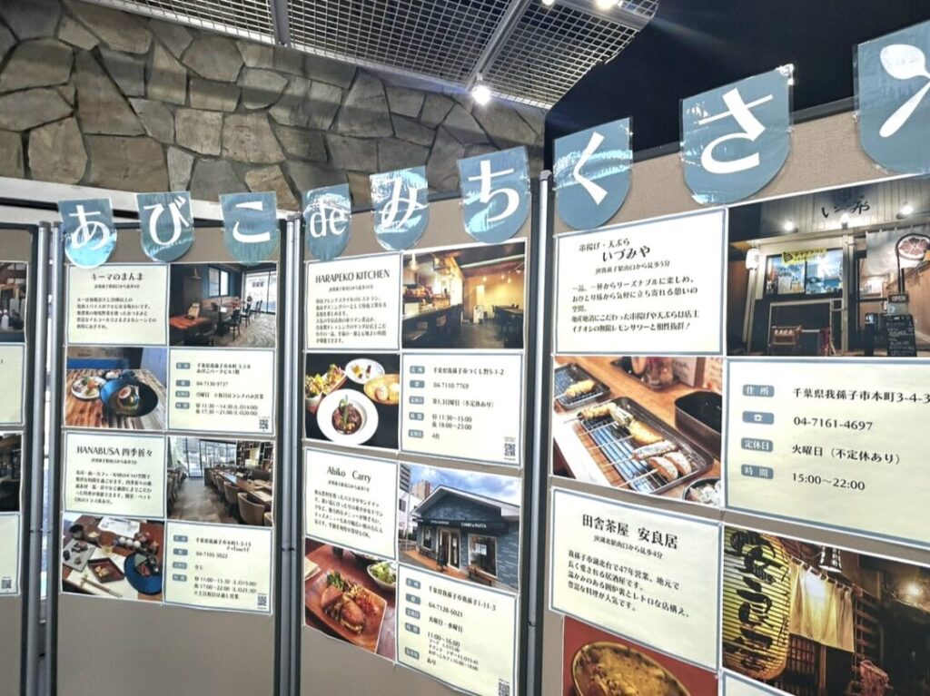 アビシルベYouTubeチャンネルの人気シリーズ「あびこdeみちくさ」のパネル展で